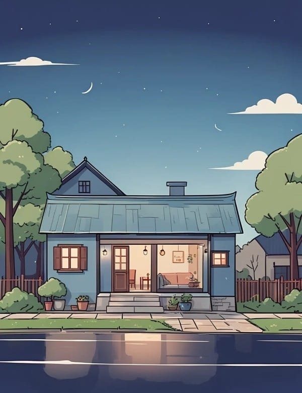 tranh vẽ ngôi nhà đẹp