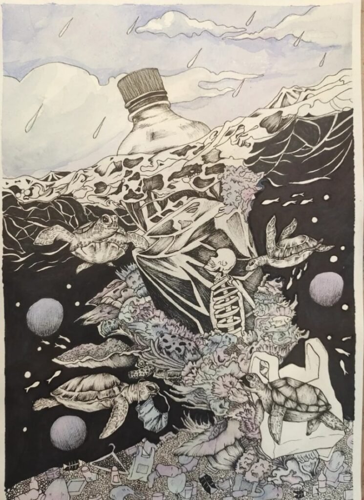 tranh vẽ nói không với rác thải nhựa​ 16