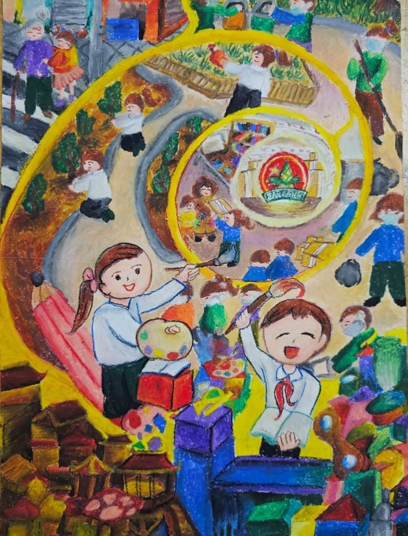 tranh vẽ thiếu nhi việt nam làm nghìn việc tốt