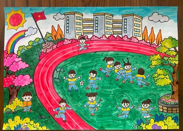 tranh vẽ trường học 22