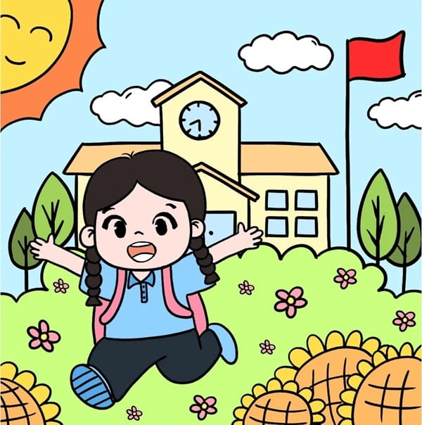 tranh vẽ trường học 28