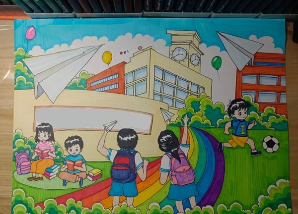tranh vẽ trường học 30