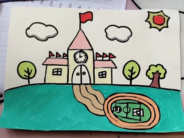 tranh vẽ trường học 5