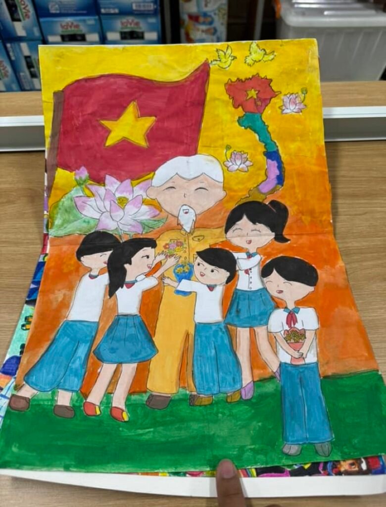 vẽ tranh bác hồ với thiếu nhi 16