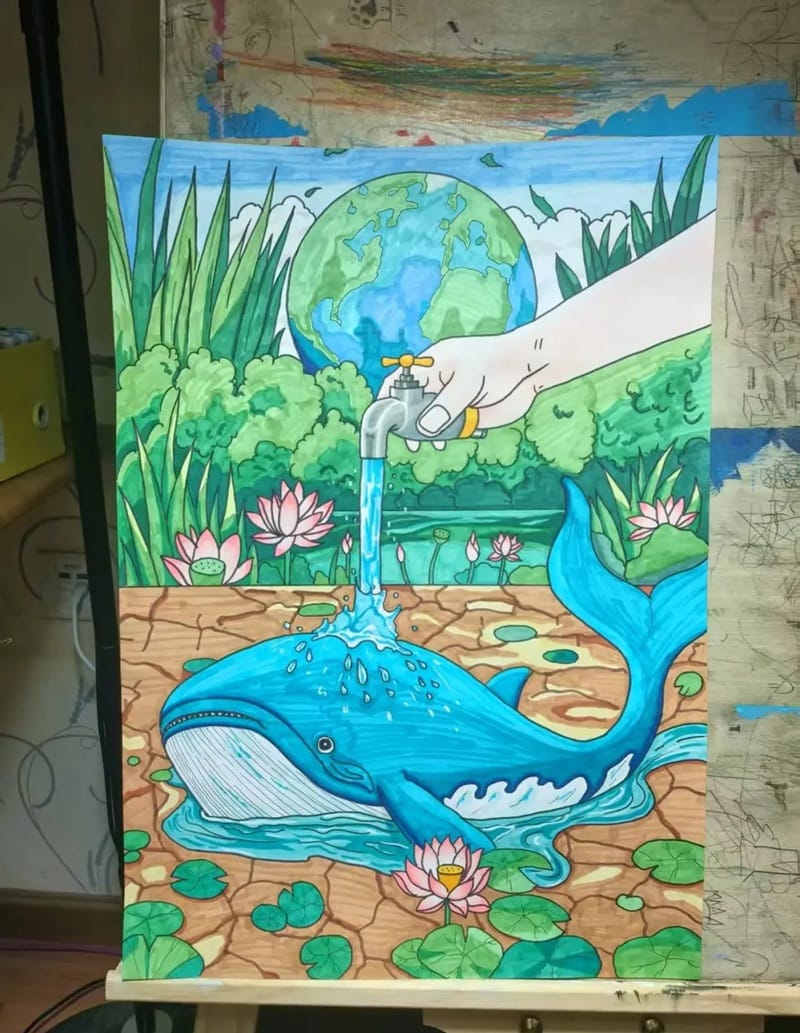 vẽ tranh bảo vệ trái đất 5