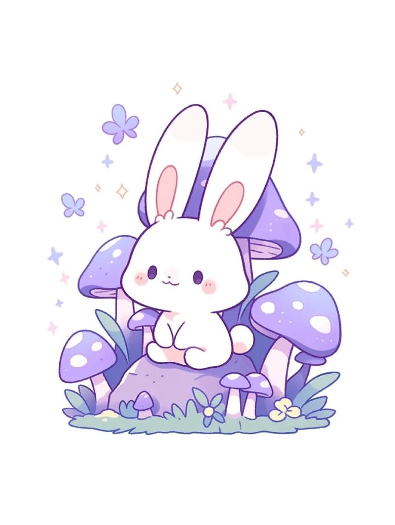 vẽ tranh con thỏ 3