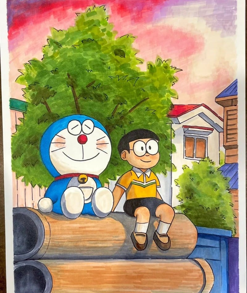 vẽ tranh doraemon và nobita vẽ tranh doraemon và nobita