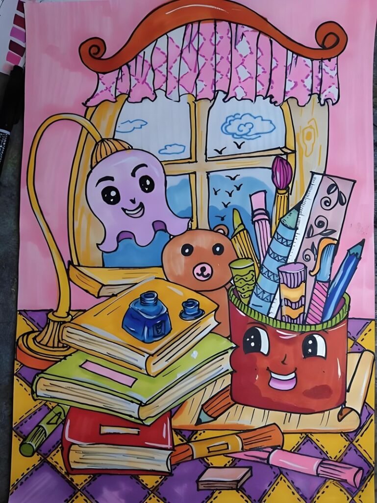 vẽ tranh góc học tập 18