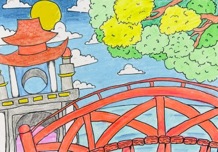 vẽ tranh hà nội trong mắt em 11