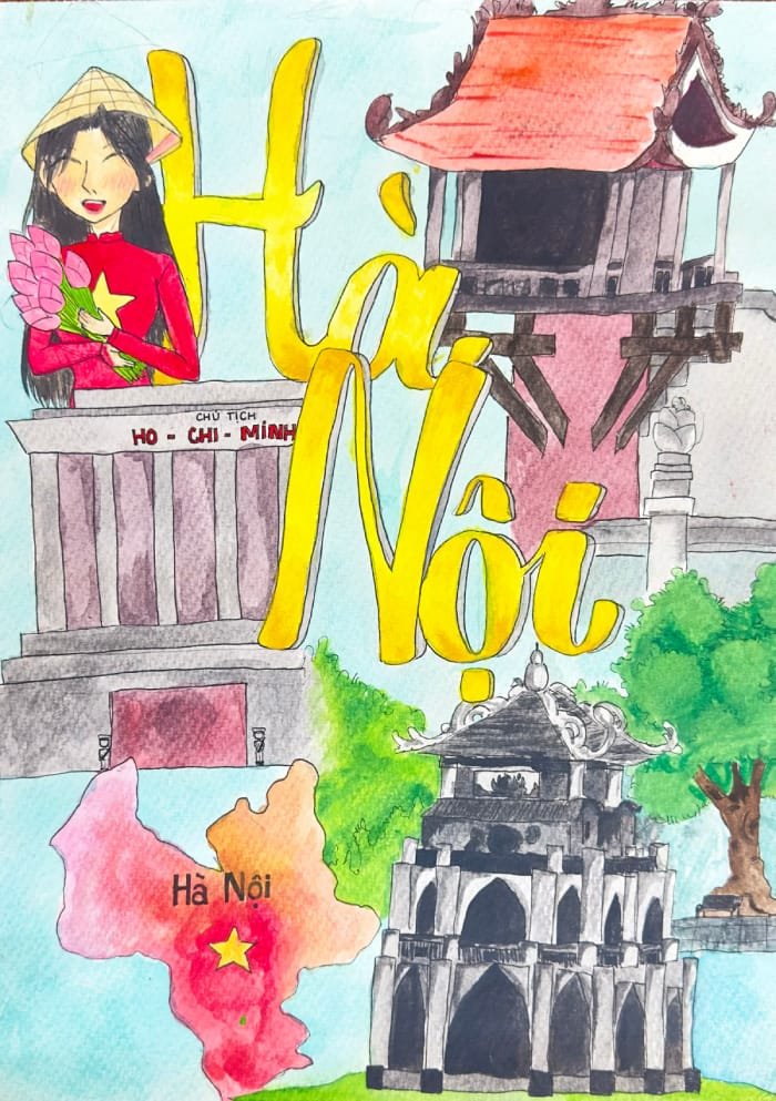 vẽ tranh hà nội trong mắt em 3