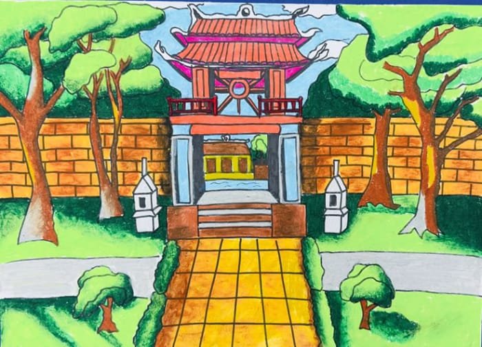 vẽ tranh hà nội trong mắt em 5