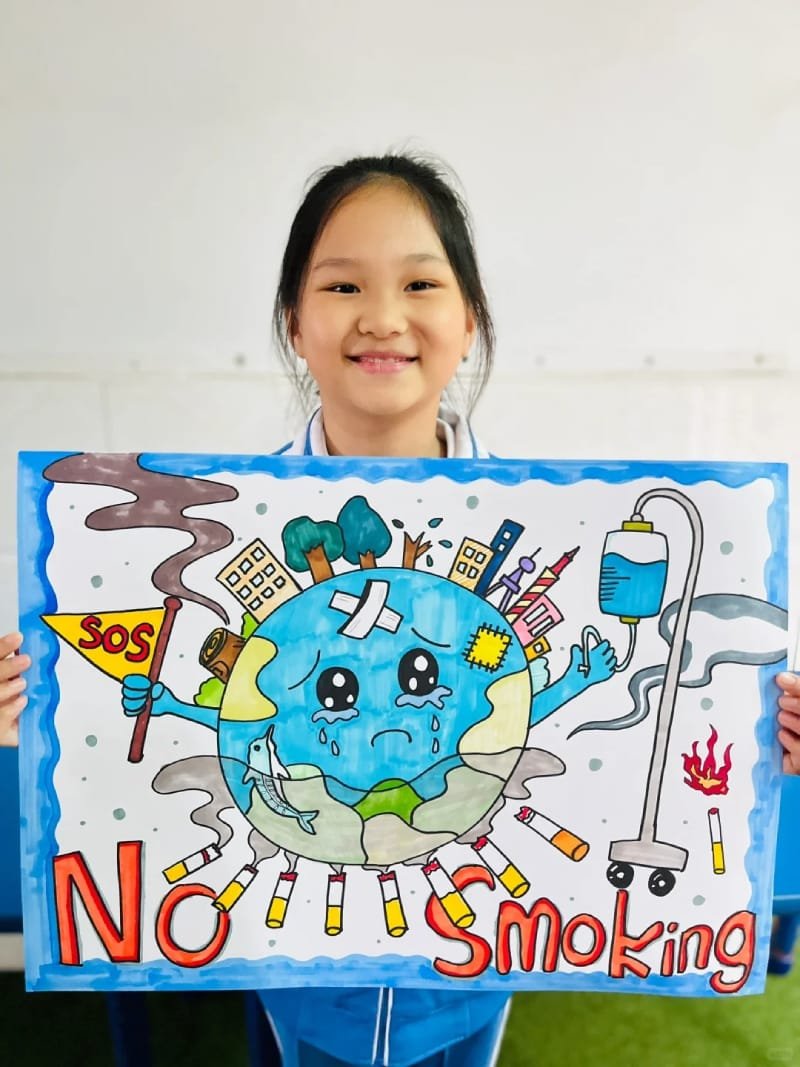 vẽ tranh không hút thuốc lá 10