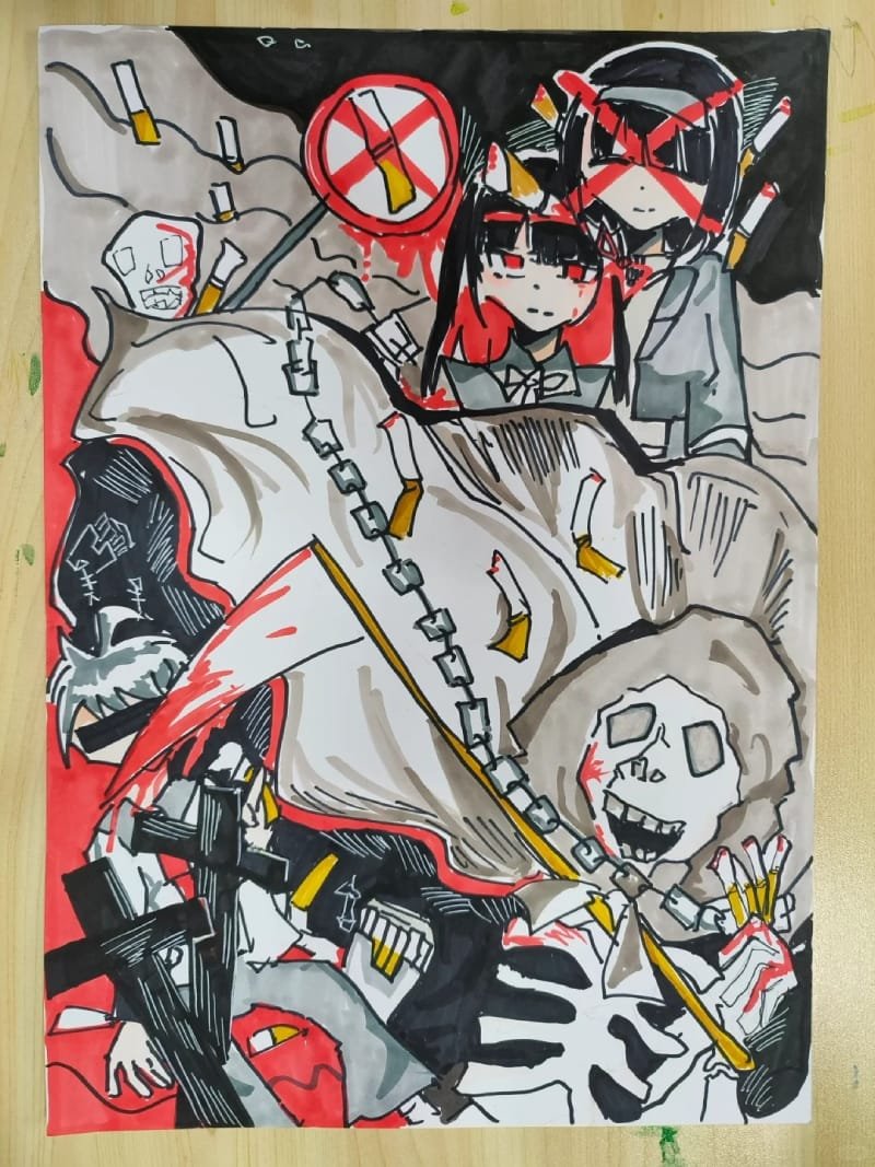 vẽ tranh không hút thuốc lá 13