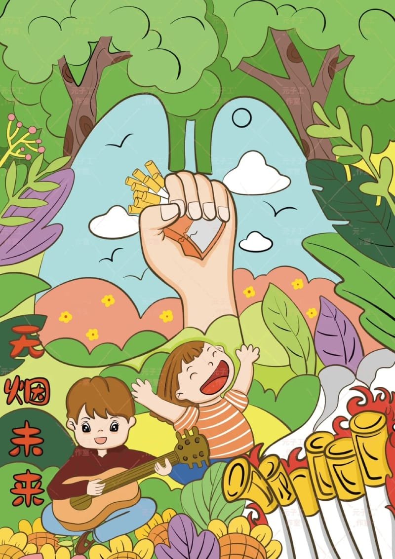 vẽ tranh không hút thuốc lá 15