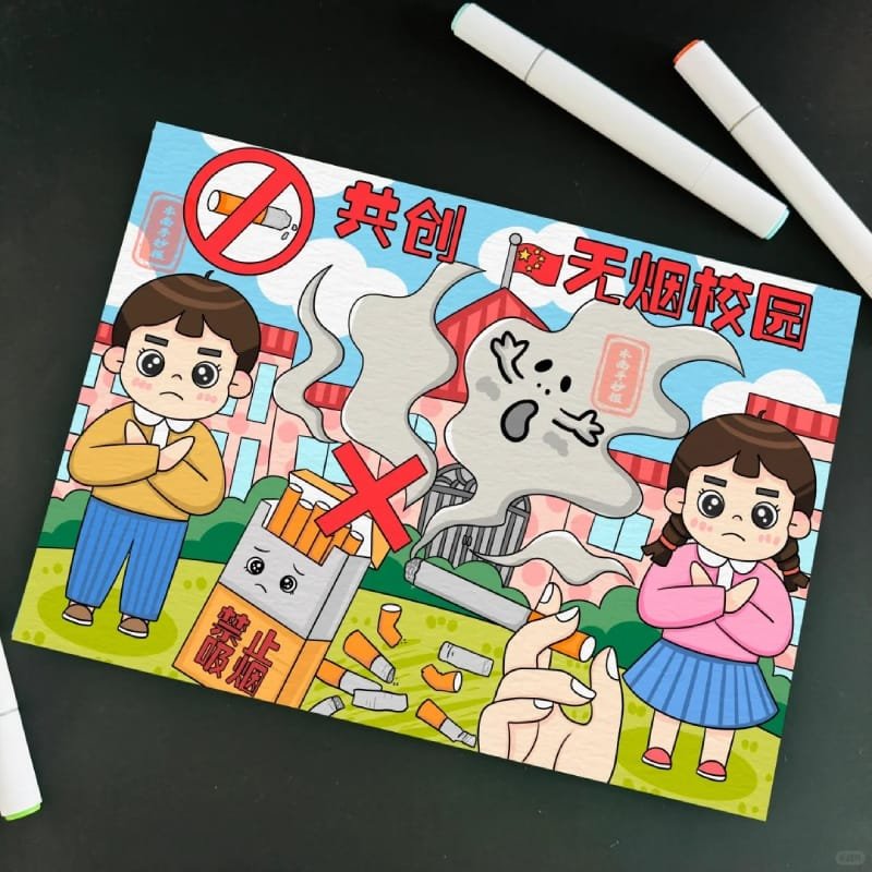 vẽ tranh không hút thuốc lá 16