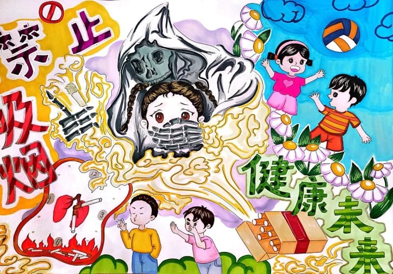 vẽ tranh không hút thuốc lá 19