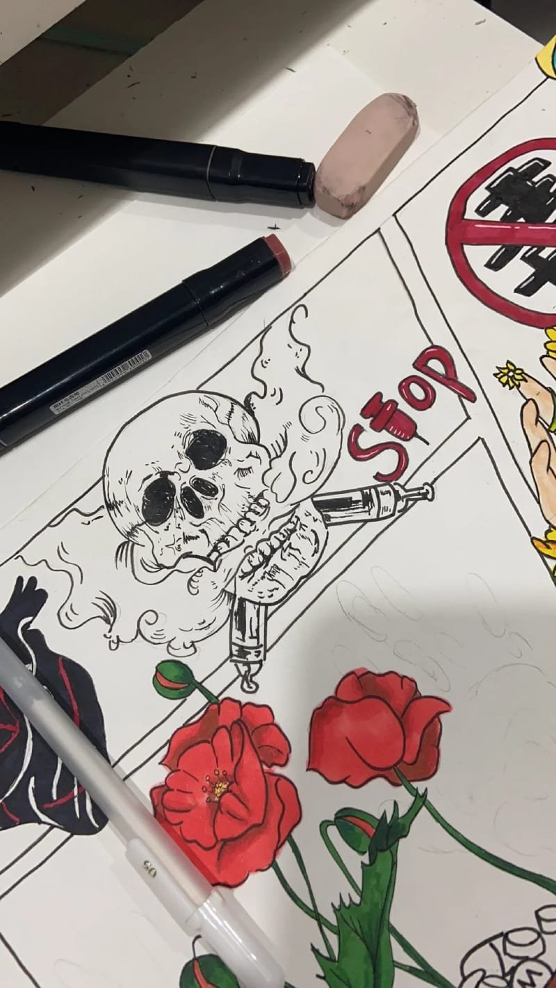 vẽ tranh không hút thuốc lá 23