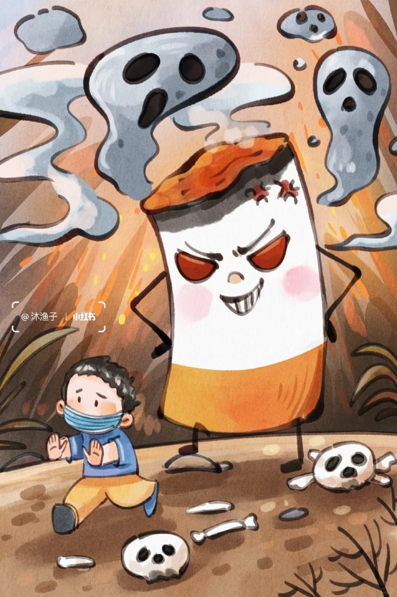 vẽ tranh không hút thuốc lá 8