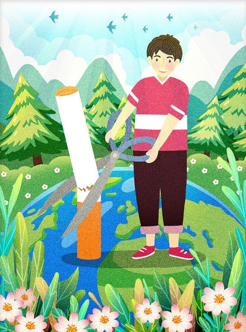 vẽ tranh không hút thuốc lá 2