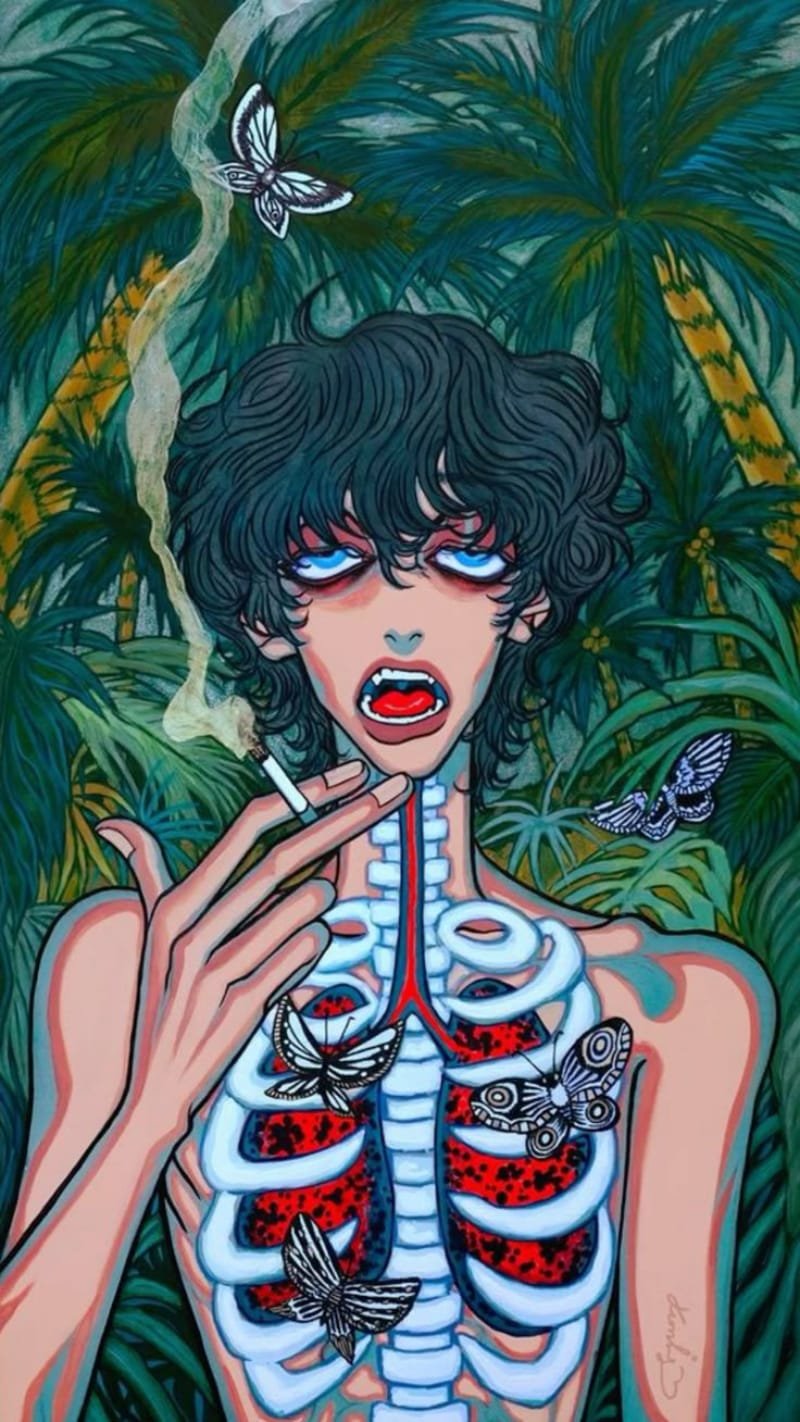 vẽ tranh không hút thuốc lá 3