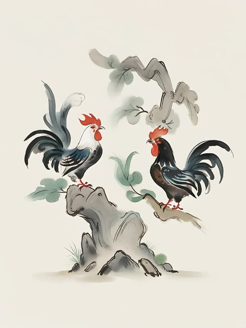 vẽ tranh lễ hội chọi gà 13