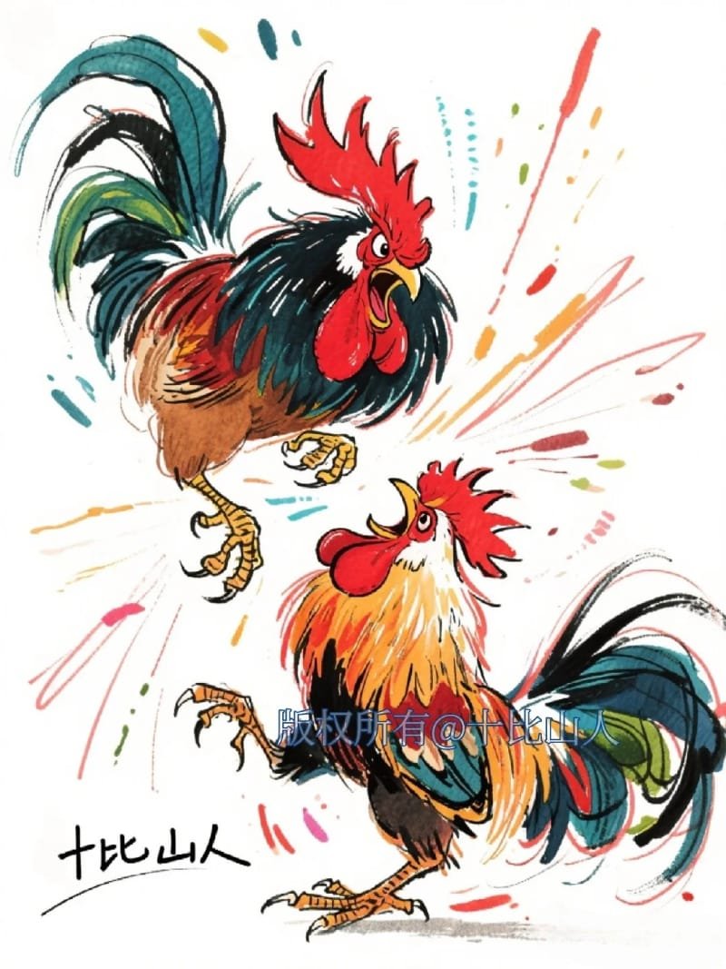 vẽ tranh lễ hội chọi gà 14