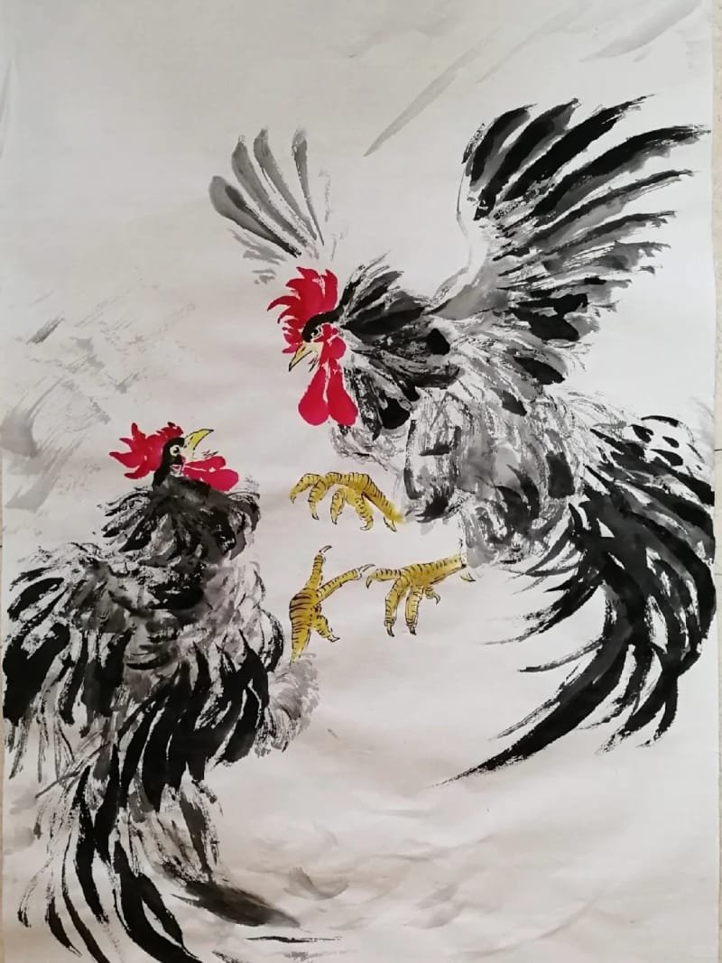 vẽ tranh lễ hội chọi gà 15