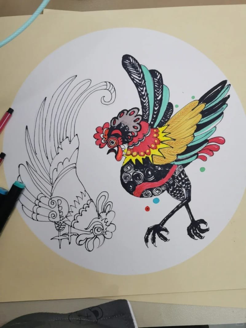 vẽ tranh lễ hội chọi gà 18