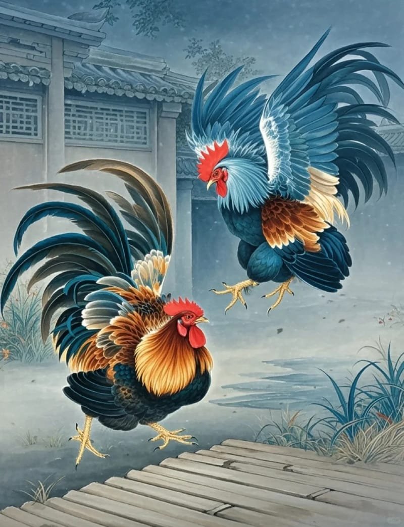 vẽ tranh lễ hội chọi gà 19