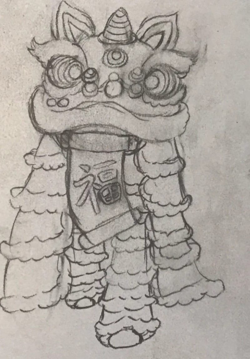 vẽ tranh múa lân ngày tết 22