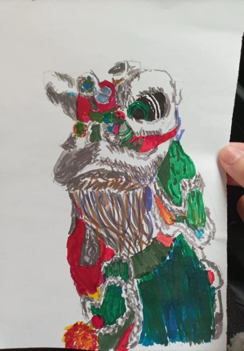 vẽ tranh múa lân ngày tết 36