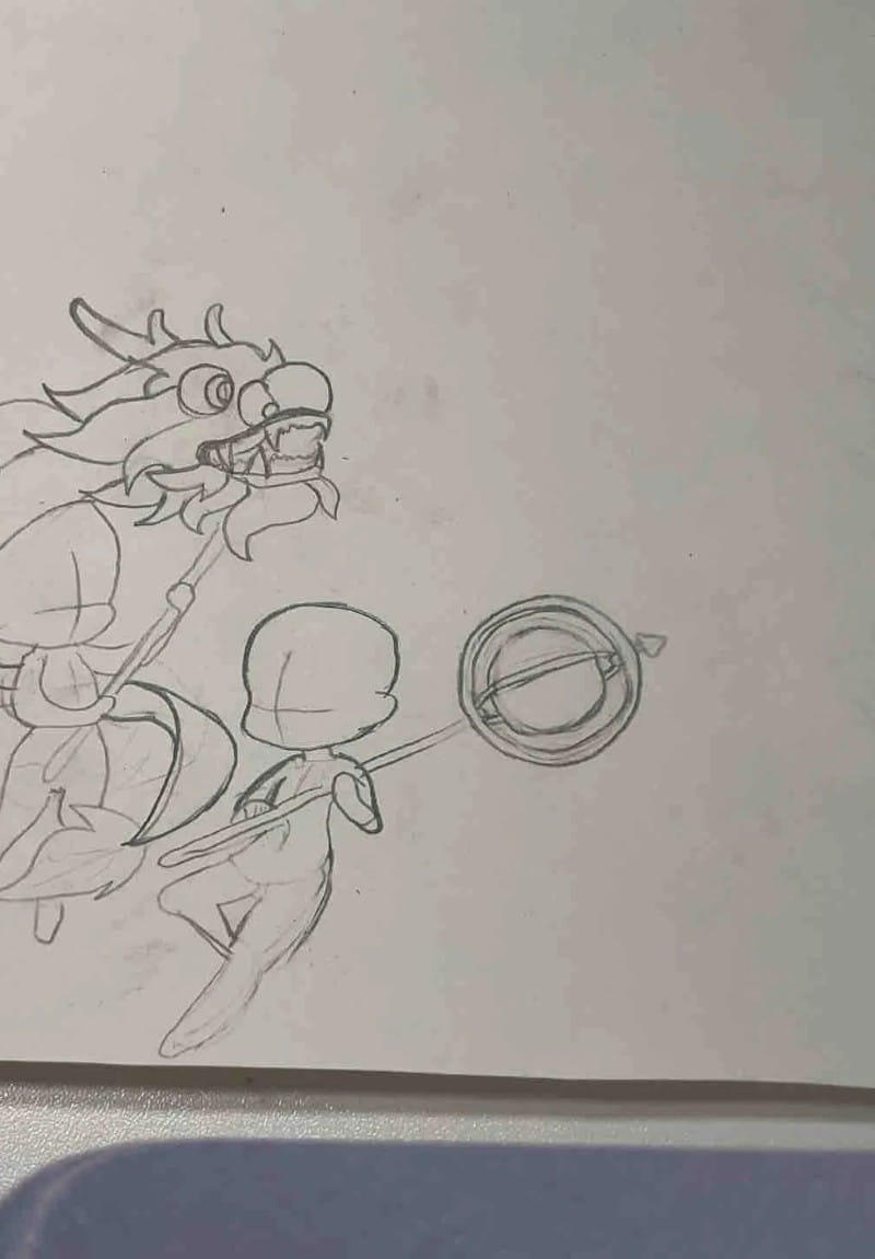 vẽ tranh múa lân ngày tết 4