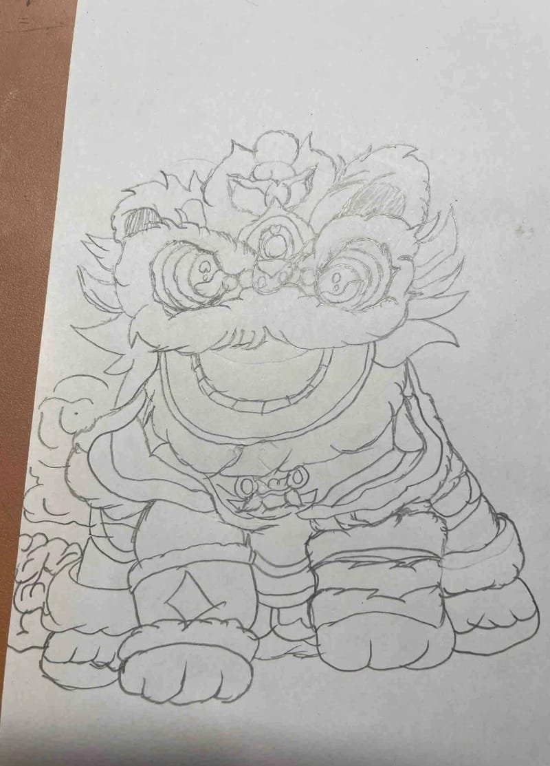 vẽ tranh múa lân ngày tết 43