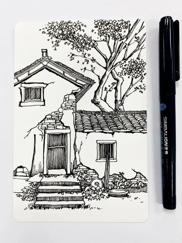 vẽ tranh ngôi nhà 17