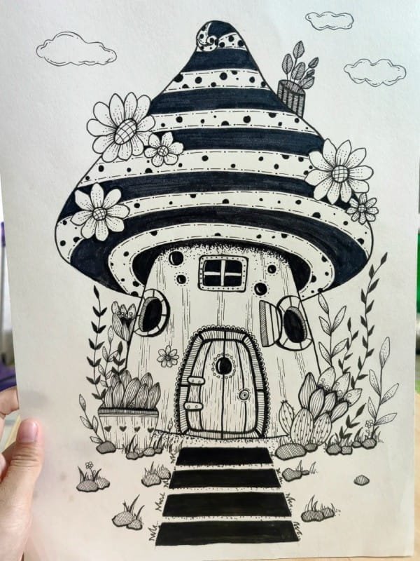 vẽ tranh ngôi nhà 19