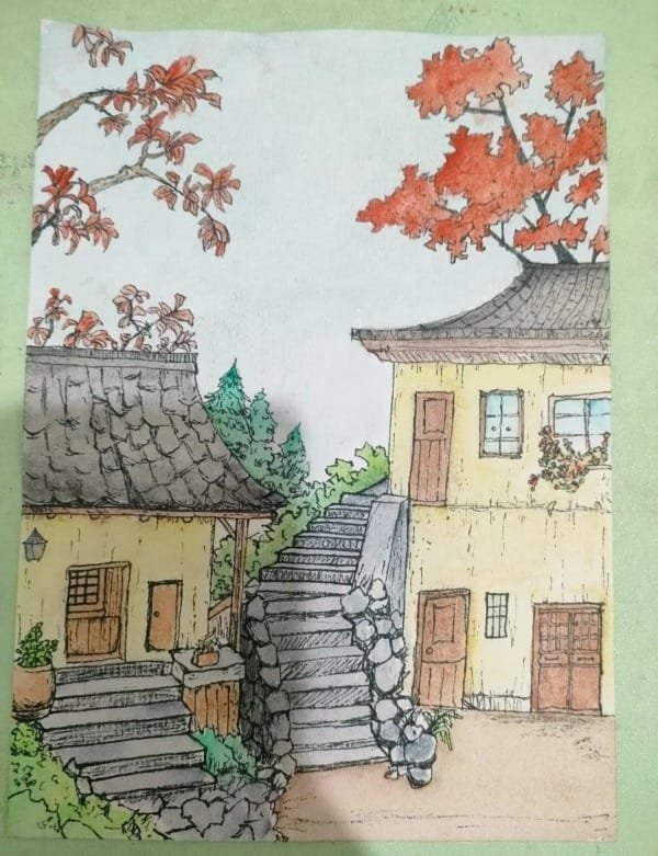 vẽ tranh ngôi nhà 22