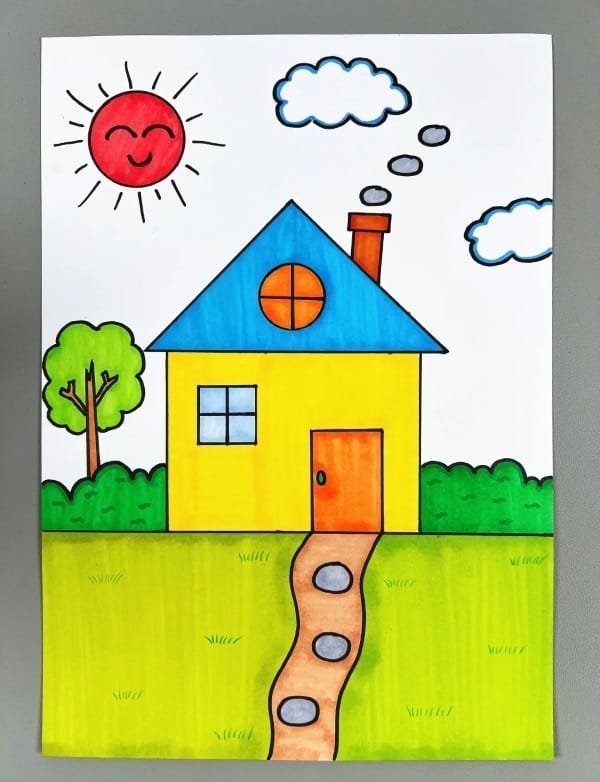 vẽ tranh ngôi nhà 26