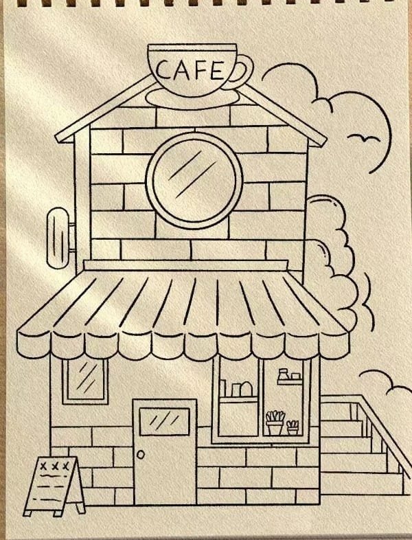 vẽ tranh ngôi nhà 6