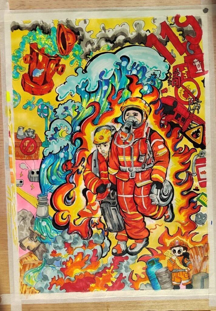 vẽ tranh phòng chống cháy nổ 16