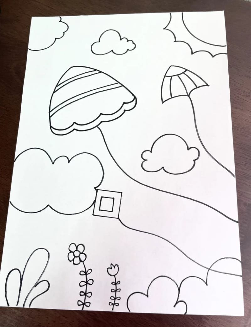 vẽ tranh thả diều đẹp 19