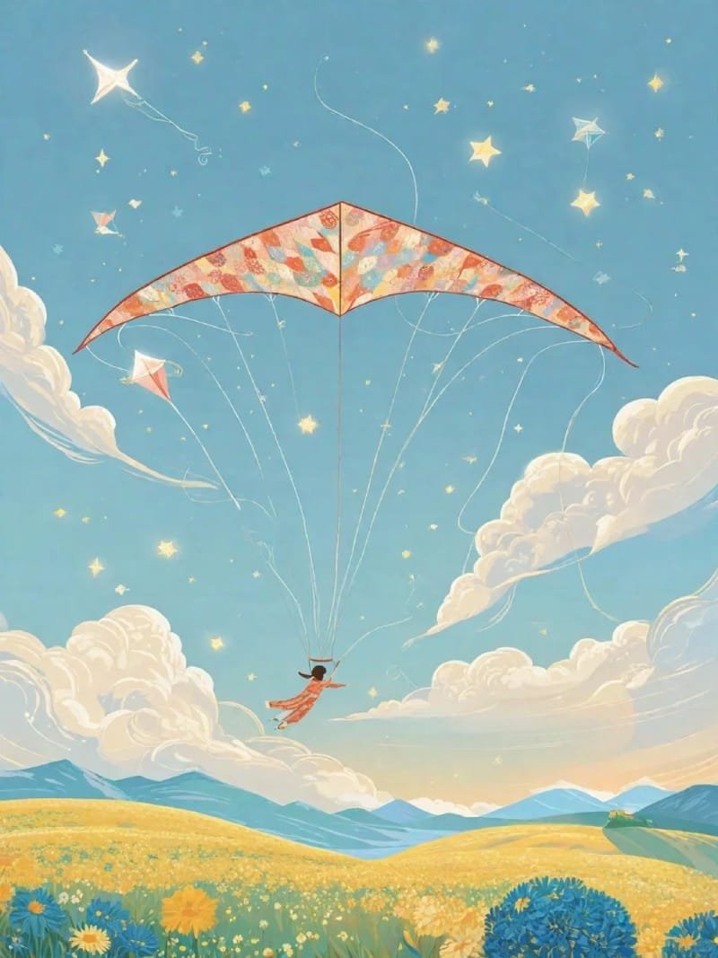 vẽ tranh thả diều đẹp 23