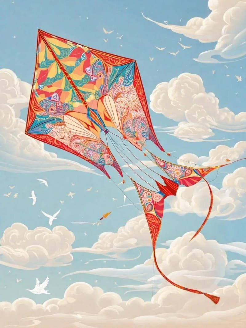 vẽ tranh thả diều đẹp 25
