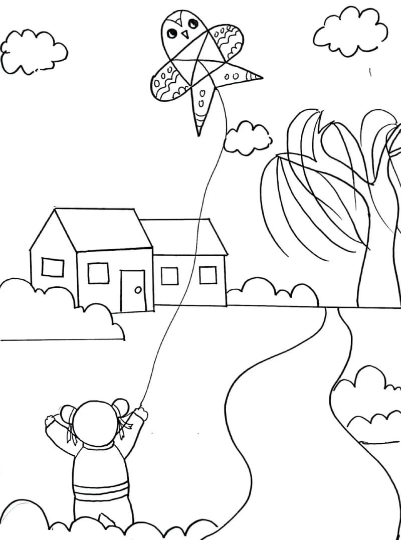 vẽ tranh thả diều đẹp 26