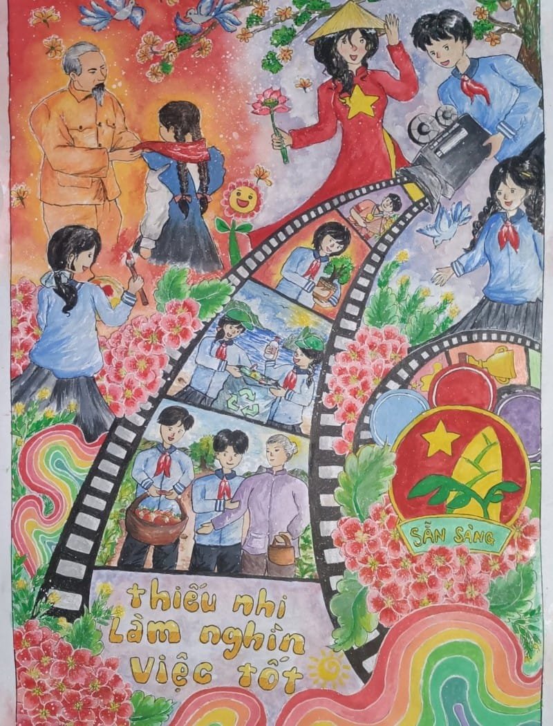 vẽ tranh thiếu nhi làm nghìn việc tốt 1