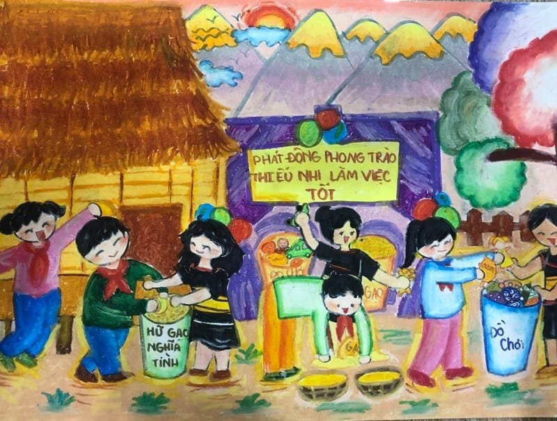 vẽ tranh thiếu nhi làm nghìn việc tốt 10