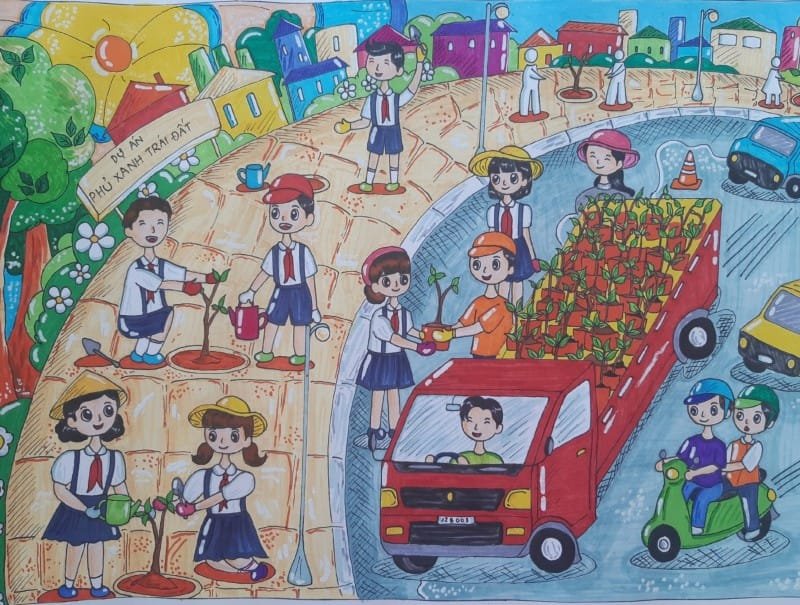 vẽ tranh thiếu nhi làm nghìn việc tốt 11