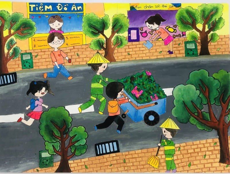 vẽ tranh thiếu nhi làm nghìn việc tốt 13