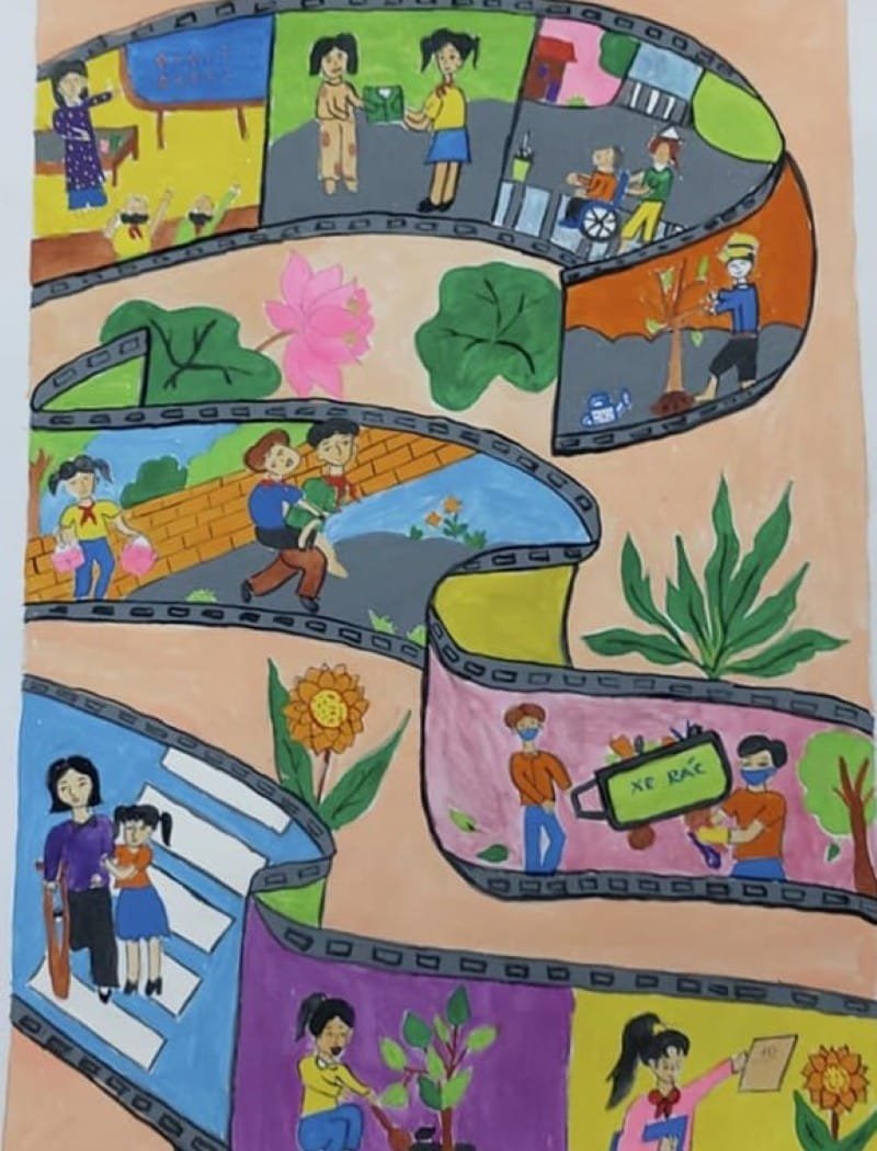 vẽ tranh thiếu nhi làm nghìn việc tốt 14