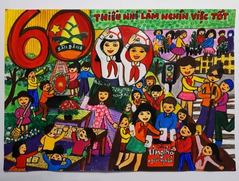 vẽ tranh thiếu nhi làm nghìn việc tốt 15