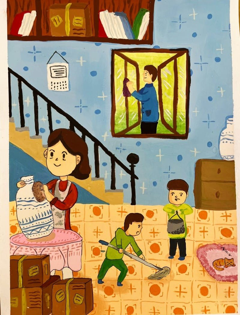 vẽ tranh thiếu nhi làm nghìn việc tốt 2